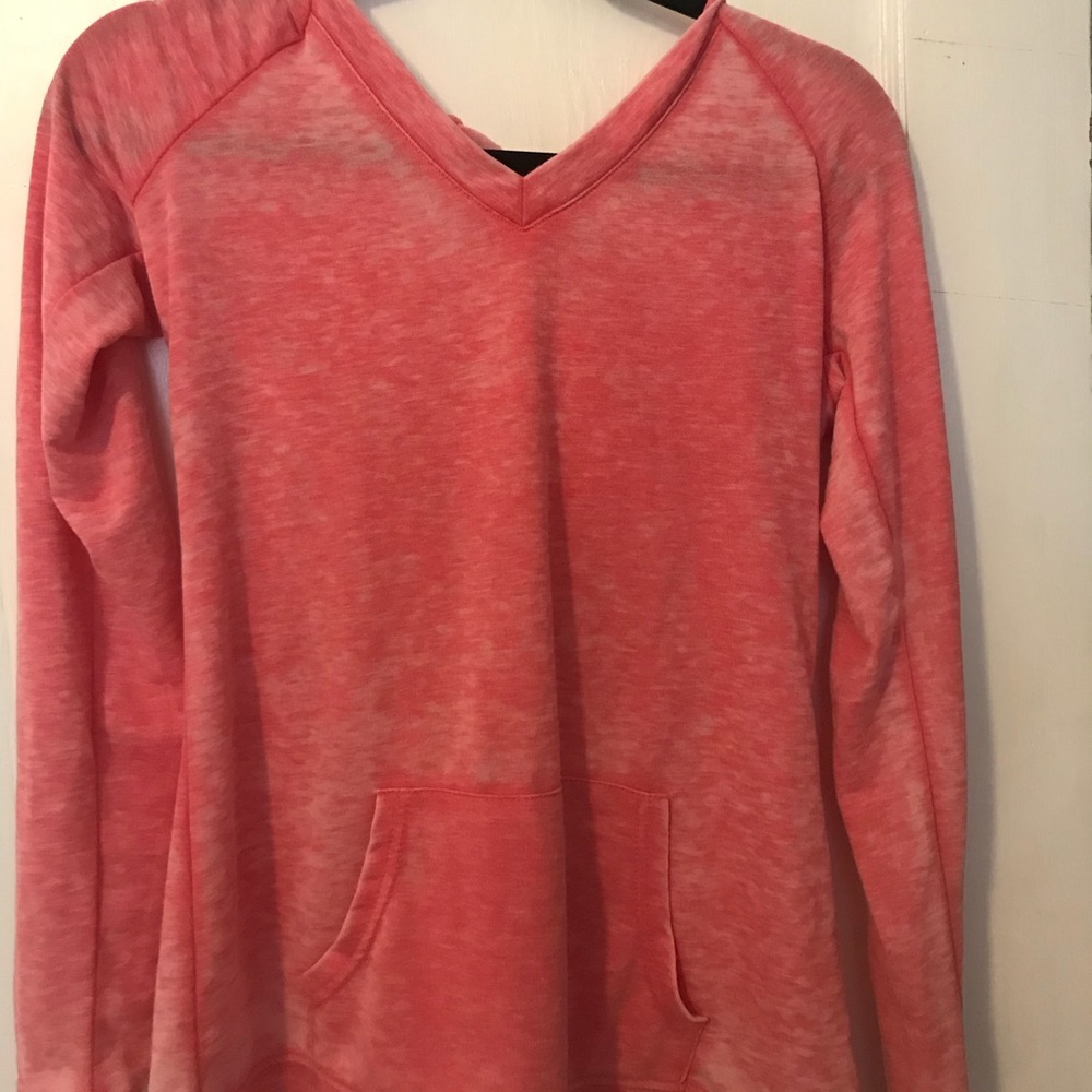 Heathered pink hoodie shirt